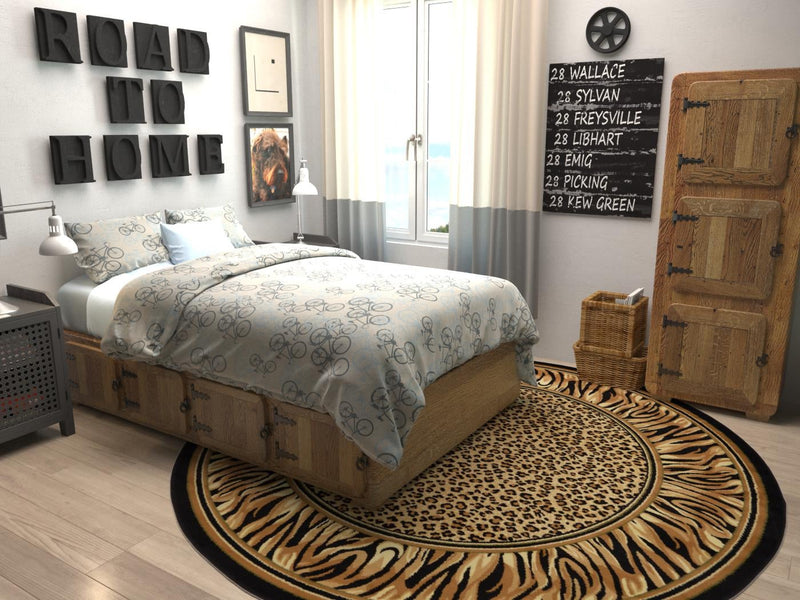 Savannah Sojourn Collection Area Rug -  Chobe Round Light Brown  lifestyle 25