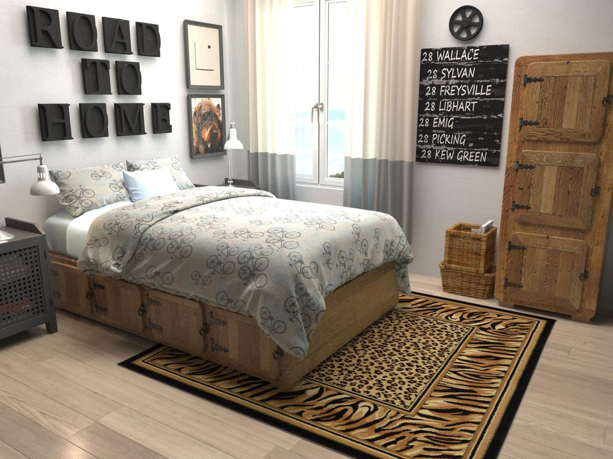 Savannah Sojourn Collection Area Rug -  Chobe Square Light Brown  lifestyle 26