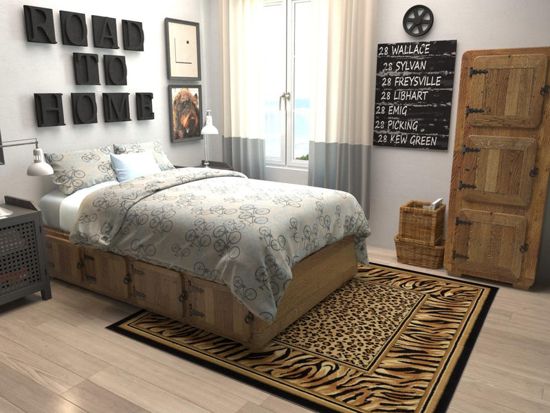 Savannah Sojourn Collection Area Rug -  Chobe Square Light Brown  lifestyle 26