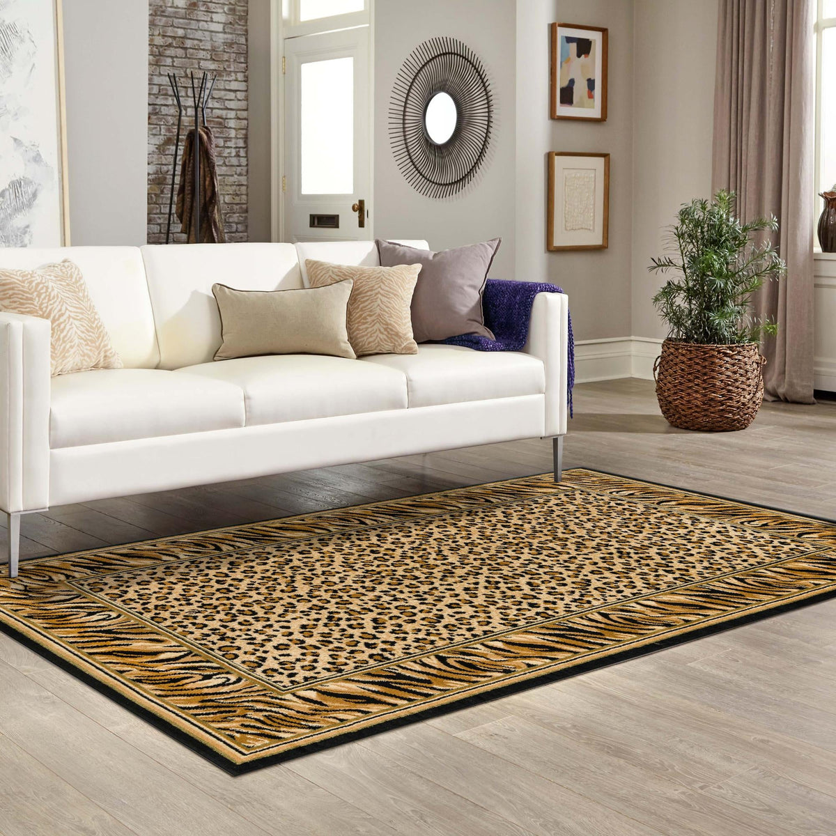 Savannah Sojourn Collection Area Rug -  Chobe Rectangle Light Brown  lifestyle 16
