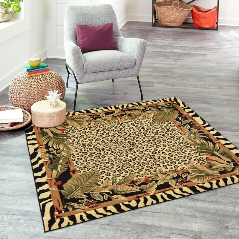 Savannah Sojourn Collection Area Rug -  Moremi Square Cream  lifestyle 105