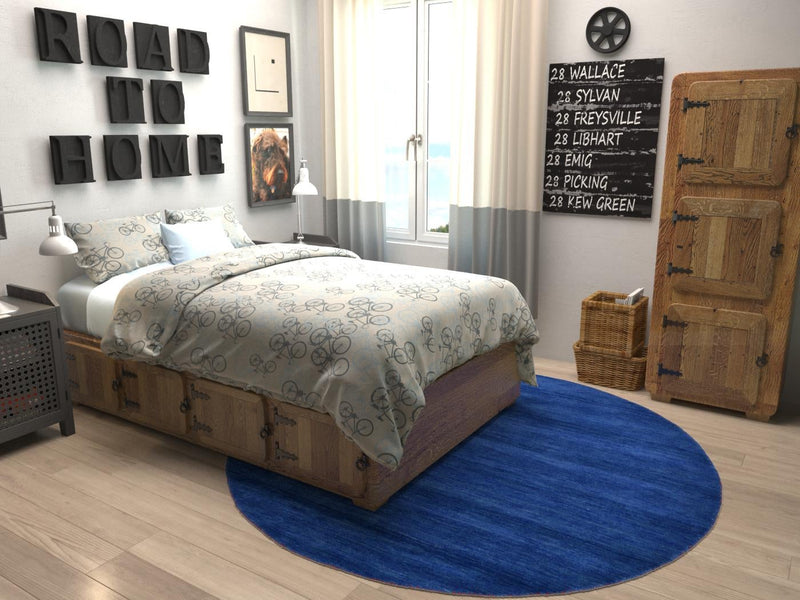 Tonal Oasis Collection Area Rug -  Lenox (Blue) Round Blue  lifestyle 21