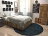 Tonal Oasis Collection Area Rug -  Lenox (Navy Blue) Round Navy Blue  lifestyle 16