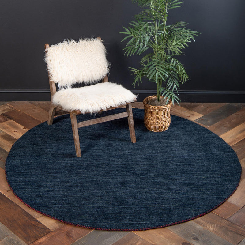Tonal Oasis Collection Area Rug -  Lenox (Navy Blue) Round Navy Blue  lifestyle 32