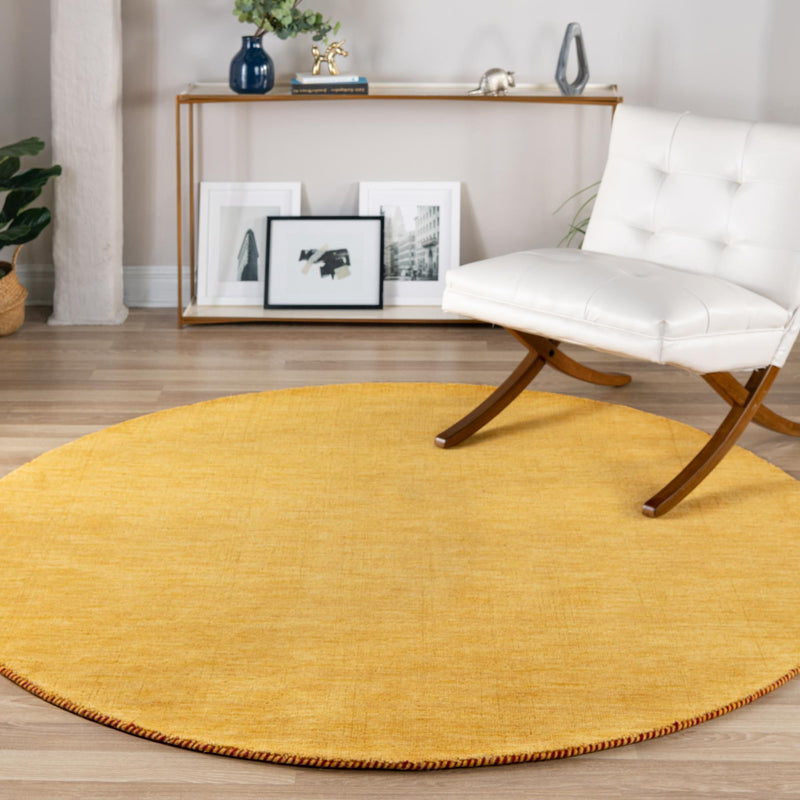 Tonal Oasis Collection Area Rug -  Lenox (Gold) Round Gold  lifestyle 55
