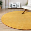 Tonal Oasis Collection Area Rug -  Lenox (Gold) Round Gold  lifestyle 56
