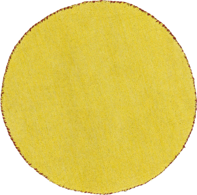 Tonal Oasis Collection Area Rug -  Lenox (Yellow) Round Yellow  lifestyle 10