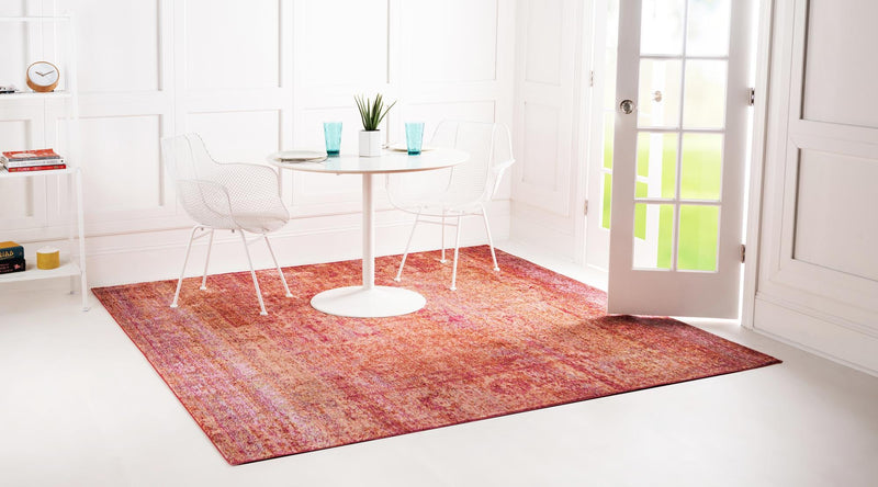 Lagoon Luxe Collection Area Rug -  Seafarer Square Red  lifestyle 78