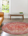Lagoon Luxe Collection Area Rug -  Seafarer Round Red  lifestyle 58