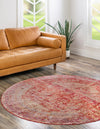 Lagoon Luxe Collection Area Rug -  Seafarer Round Red  lifestyle 79