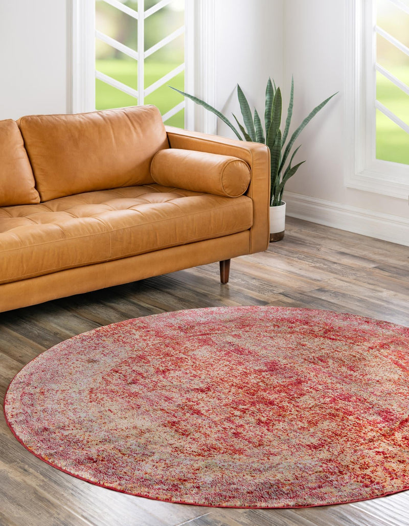 Lagoon Luxe Collection Area Rug -  Seafarer Round Red  lifestyle 79