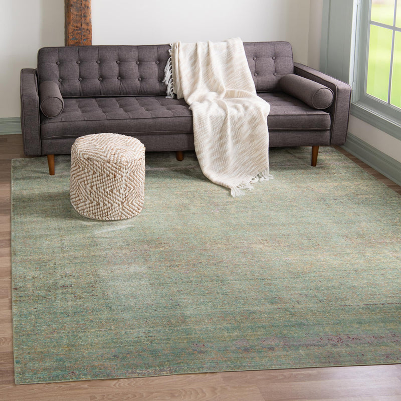 Lagoon Luxe Collection Area Rug -  Seafarer Square Green  lifestyle 28