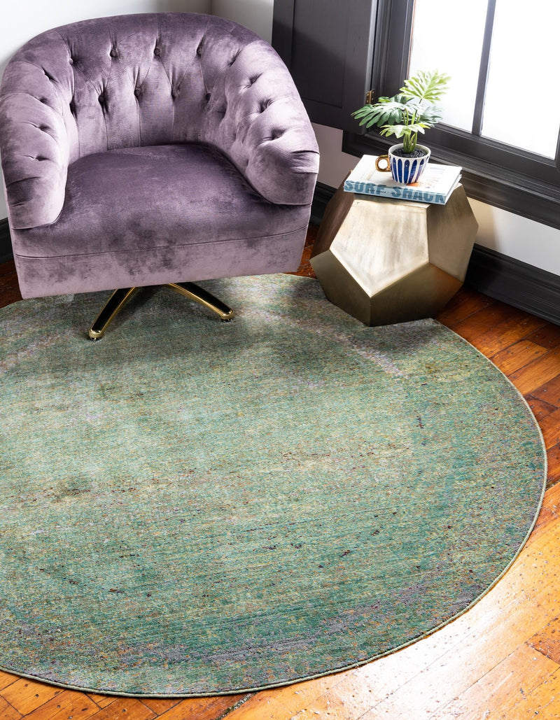 Lagoon Luxe Collection Area Rug -  Seafarer Round Green  lifestyle 30