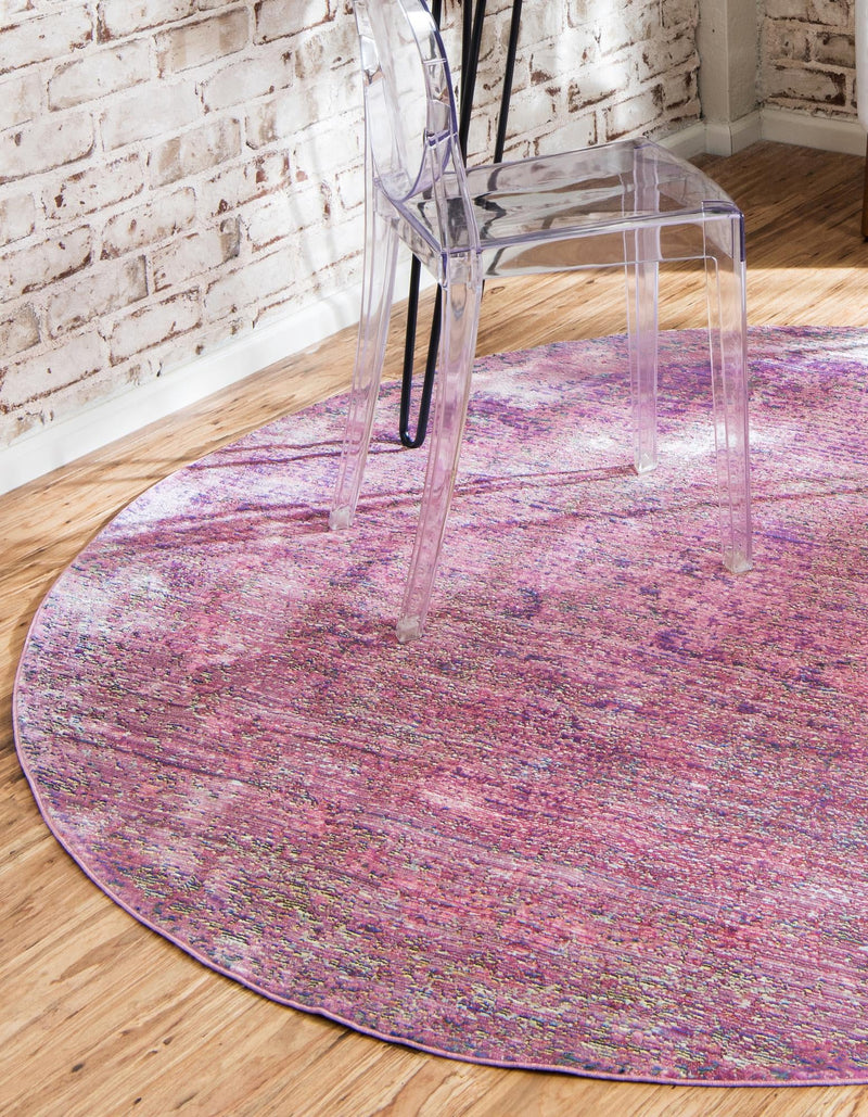 Lagoon Luxe Collection Area Rug -  Seafarer Round Purple  lifestyle 34