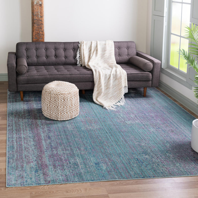 Lagoon Luxe Collection Area Rug -  Seafarer Square Light Blue  lifestyle 64