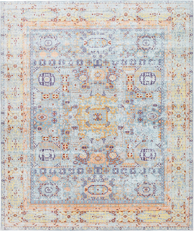 Lagoon Luxe Collection Area Rug -  Seahorse Rectangle Light Blue Main