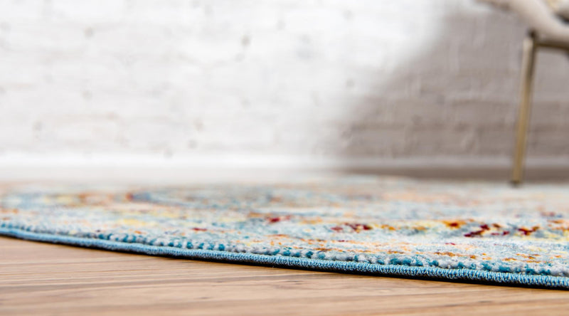 Lagoon Luxe Collection Area Rug -  Seahorse Round Light Blue  lifestyle 16
