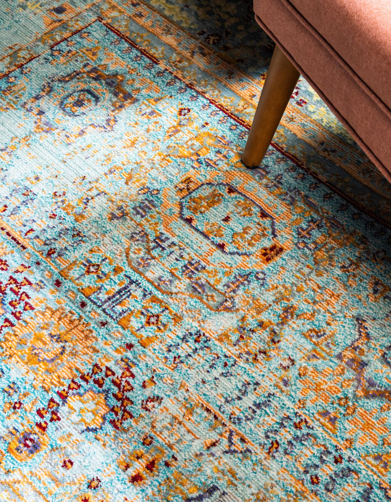 Lagoon Luxe Collection Area Rug -  Seahorse Round Light Blue  lifestyle 22