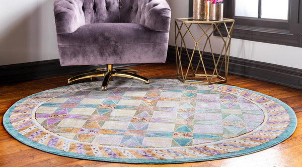 Lagoon Luxe Collection Area Rug -  Mooring Round Multi  lifestyle 19