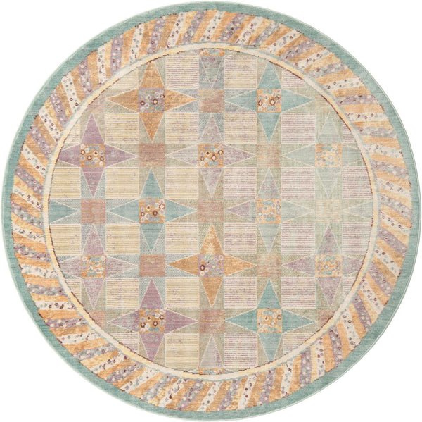 Lagoon Luxe Collection Area Rug -  Mooring Round Multi  lifestyle 12