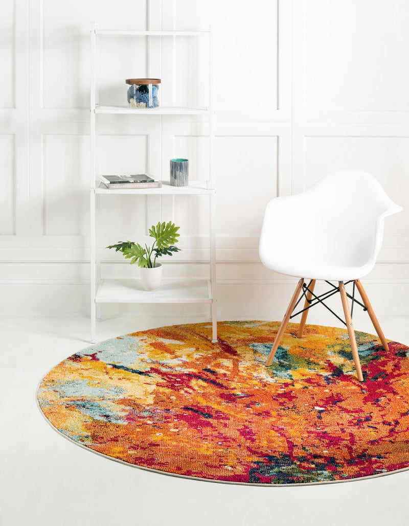 Marrakesh Elegance Collection Area Rug -  Amizmiz Round Multi  lifestyle 20