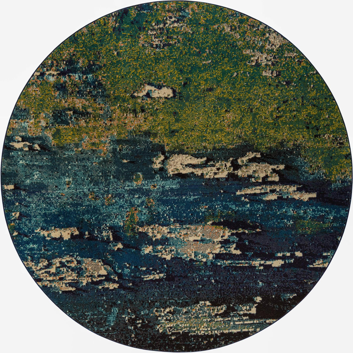 Marrakesh Elegance Collection Area Rug -  Figuig Round Navy Blue  lifestyle 29