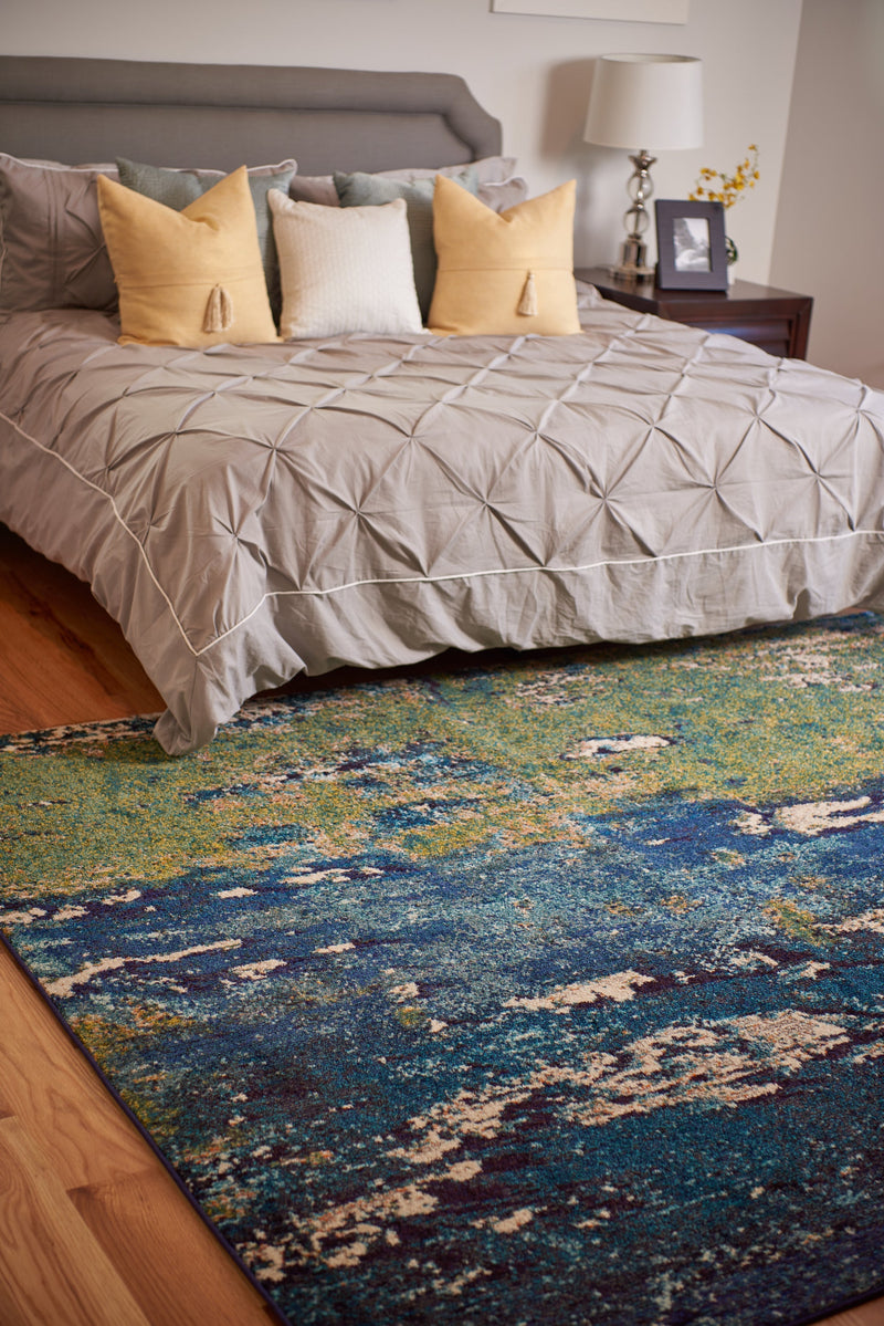 Marrakesh Elegance Collection Area Rug -  Figuig Rectangle Navy Blue  lifestyle 5
