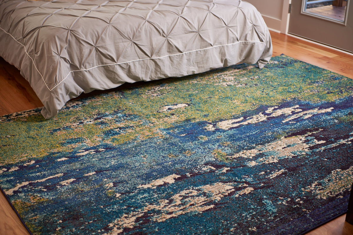 Marrakesh Elegance Collection Area Rug -  Figuig Rectangle Navy Blue  lifestyle 7