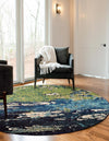 Marrakesh Elegance Collection Area Rug -  Figuig Round Navy Blue  lifestyle 35