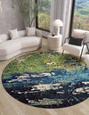 Marrakesh Elegance Collection Area Rug -  Figuig Round Navy Blue  lifestyle 38