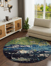 Marrakesh Elegance Collection Area Rug -  Figuig Round Navy Blue  lifestyle 41