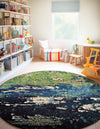 Marrakesh Elegance Collection Area Rug -  Figuig Round Navy Blue  lifestyle 56