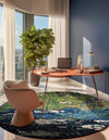 Marrakesh Elegance Collection Area Rug -  Figuig Round Navy Blue  lifestyle 59