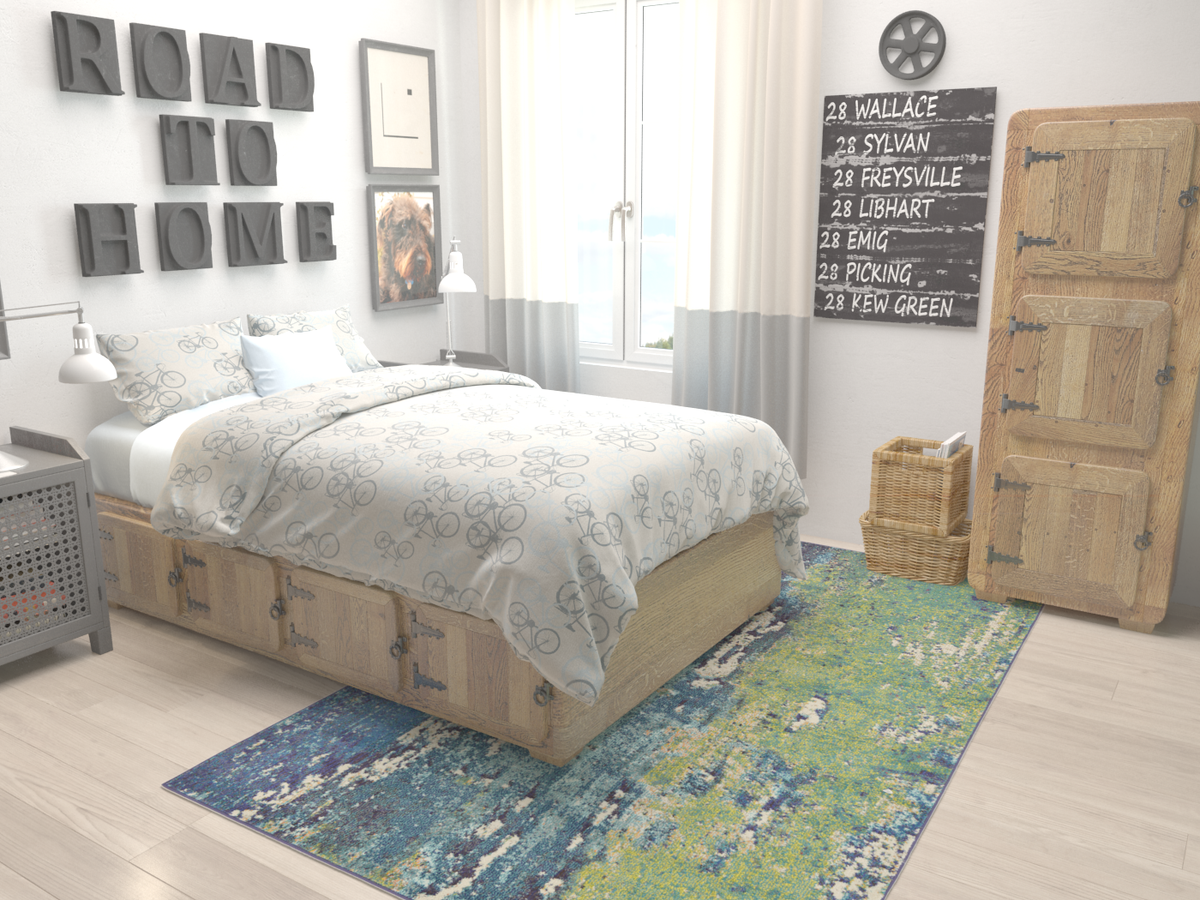 Marrakesh Elegance Collection Area Rug -  Figuig Rectangle Navy Blue  lifestyle 3