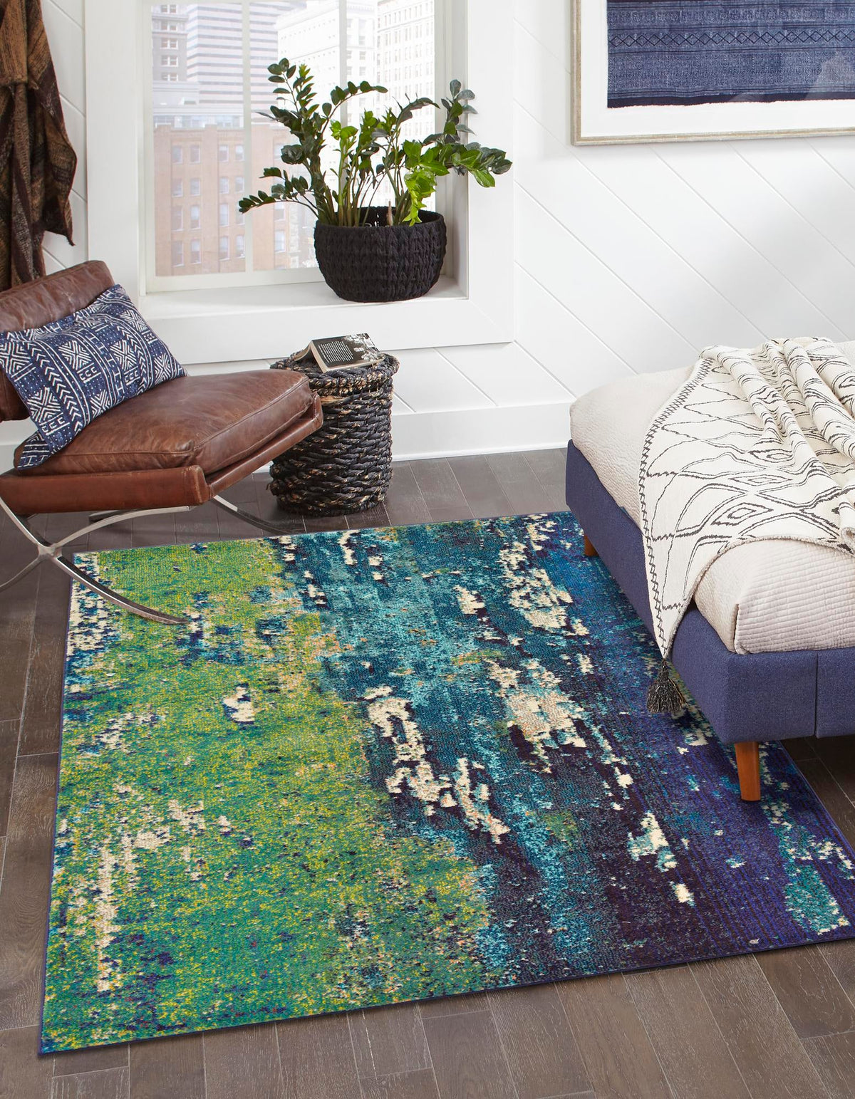 Marrakesh Elegance Collection Area Rug -  Figuig Rectangle Navy Blue  lifestyle 2