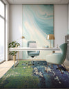 Marrakesh Elegance Collection Area Rug -  Figuig Rectangle Navy Blue  lifestyle 11