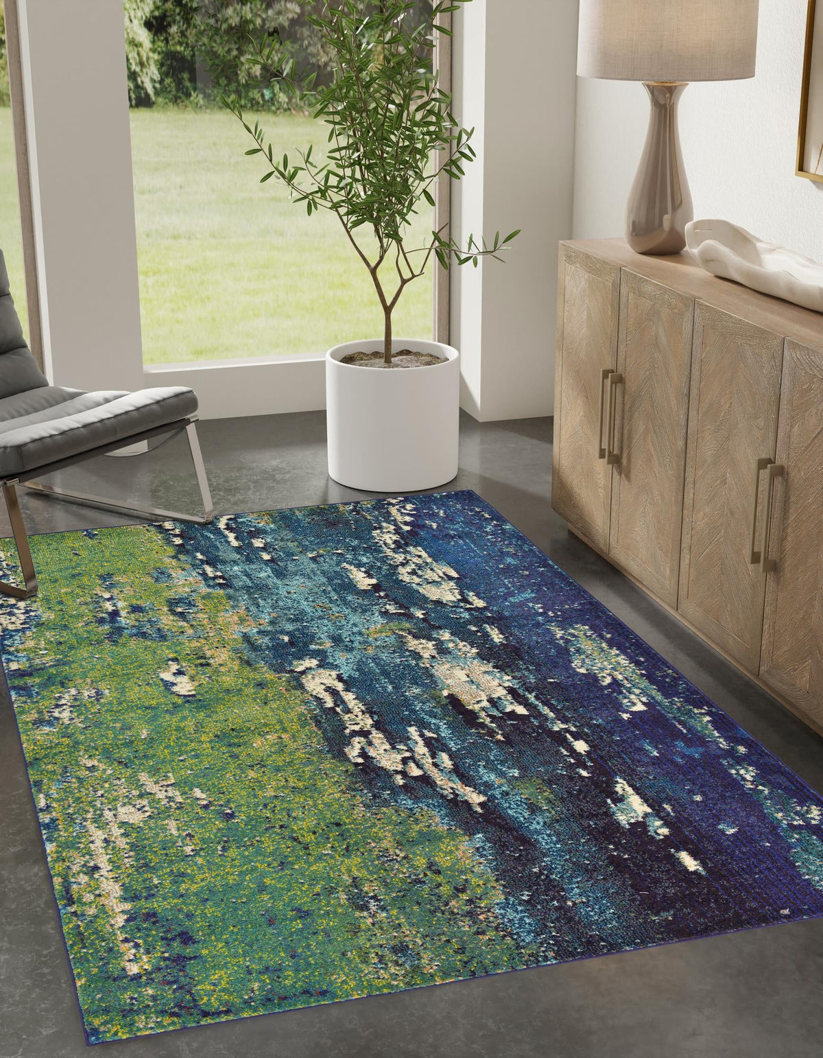 Marrakesh Elegance Collection Area Rug -  Figuig Rectangle Navy Blue  lifestyle 12