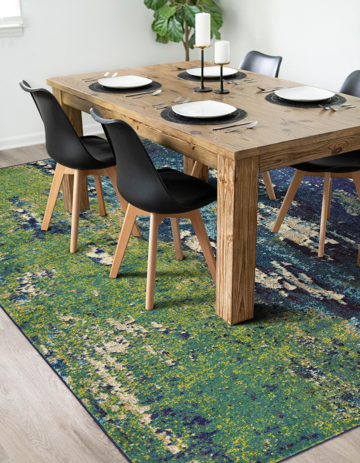 Marrakesh Elegance Collection Area Rug -  Figuig Rectangle Navy Blue  lifestyle 14