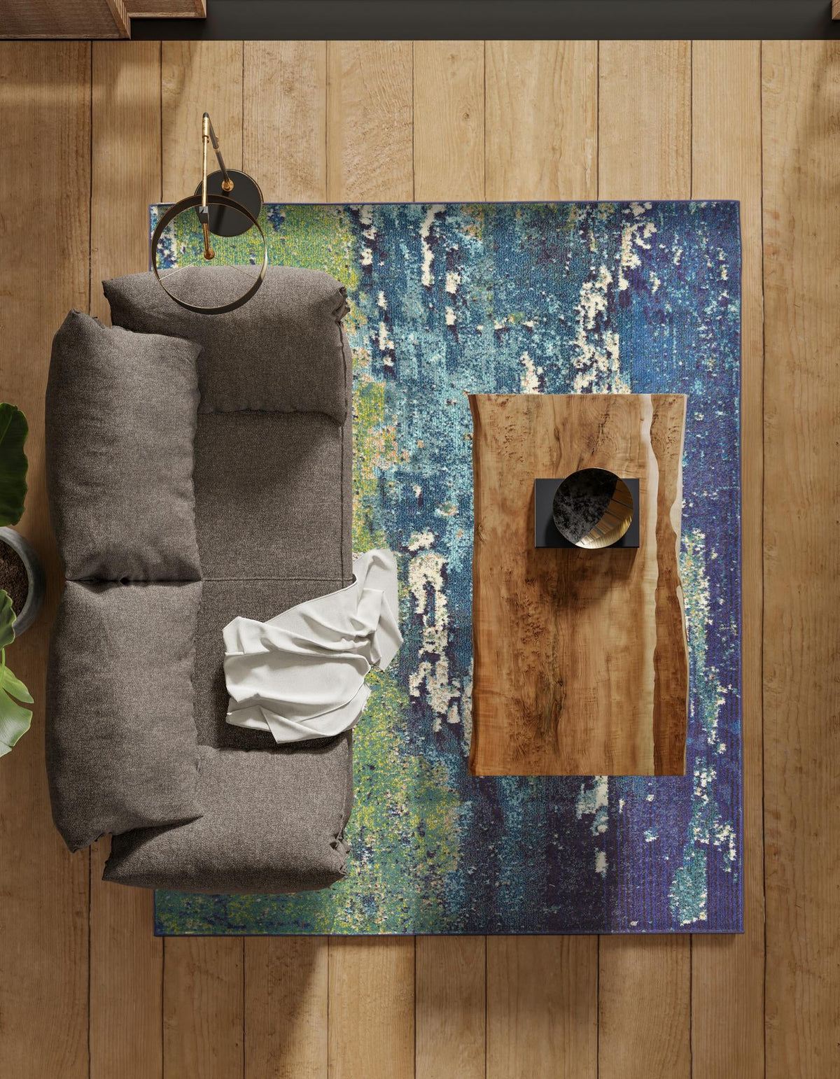 Marrakesh Elegance Collection Area Rug -  Figuig Rectangle Navy Blue  lifestyle 17