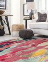 Marrakesh Elegance Collection Area Rug -  Skhirat Round Pink  lifestyle 34