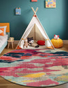 Marrakesh Elegance Collection Area Rug -  Skhirat Round Pink  lifestyle 38