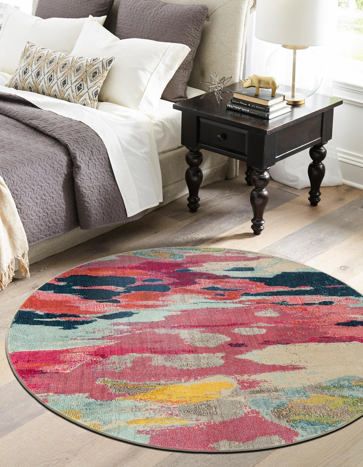 Marrakesh Elegance Collection Area Rug -  Skhirat Round Pink  lifestyle 42