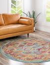 Sedona Vista Collection Area Rug -  Zuni Round Light Blue  lifestyle 18