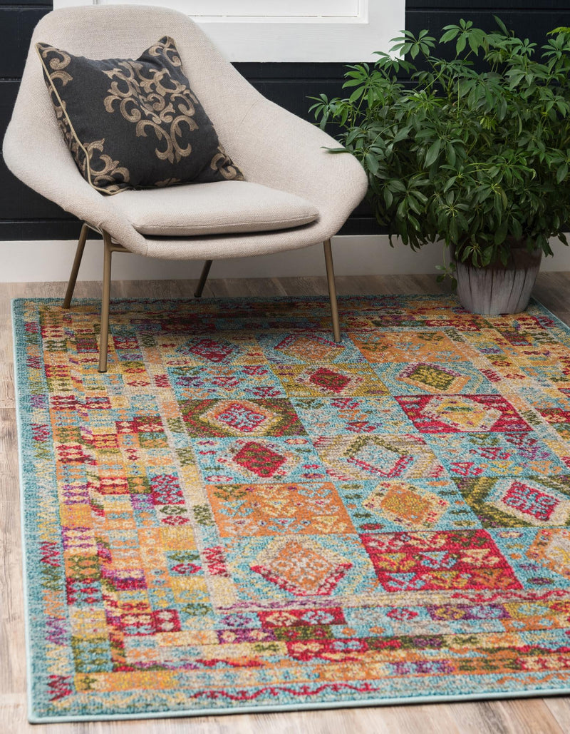 Sedona Vista Collection Area Rug -  Zuni Rectangular Light Blue  lifestyle 14