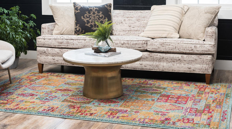 Sedona Vista Collection Area Rug -  Zuni Rectangular Light Blue  lifestyle 17
