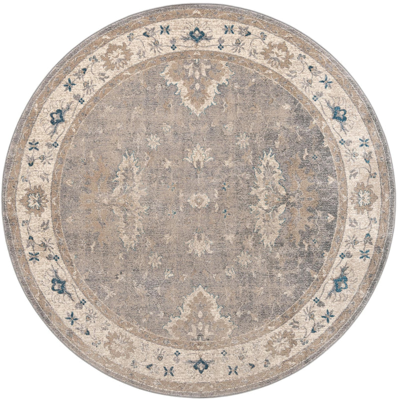 Salzburg Elegance Collection Area Rug -  Nonnberg Round Gray  lifestyle 28