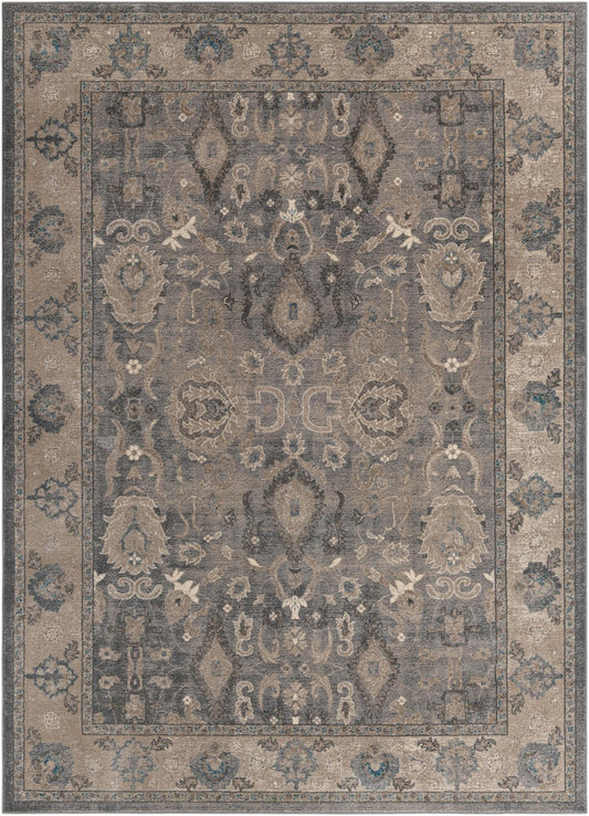 Salzburg Elegance Collection Area Rug -  Mozarteum Rectangle Gray Main