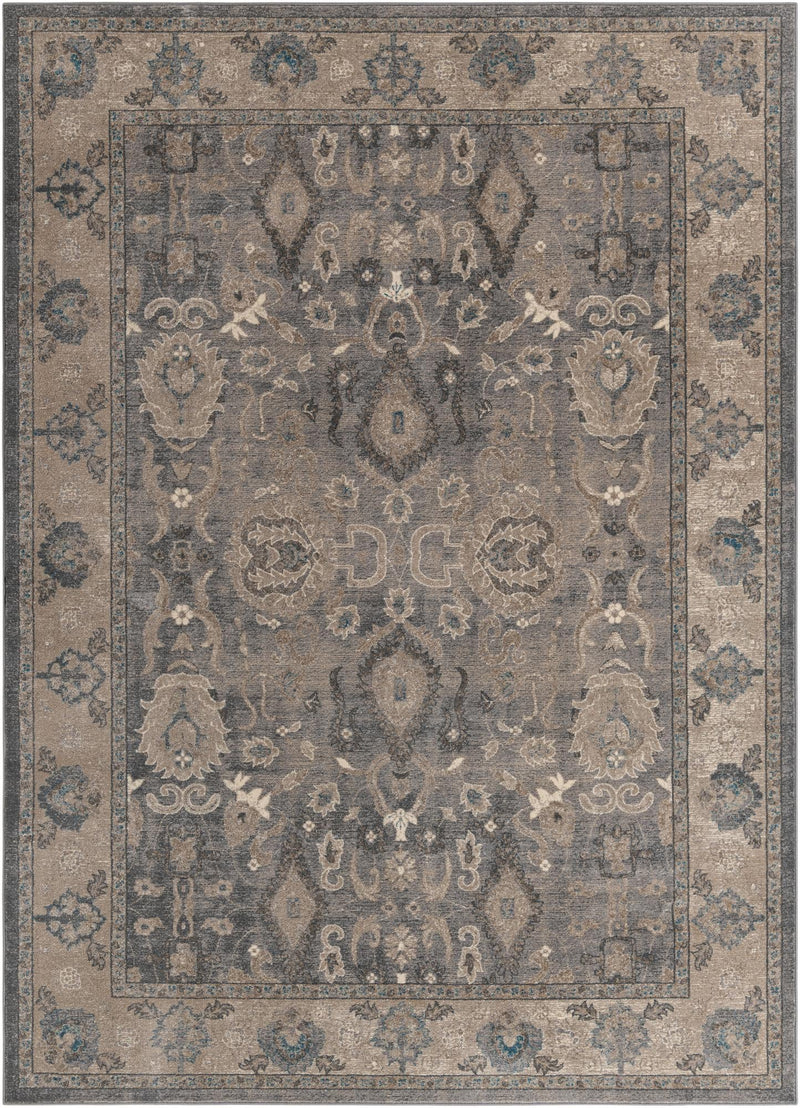 Salzburg Elegance Collection Area Rug -  Mozarteum Rectangle Gray Main
