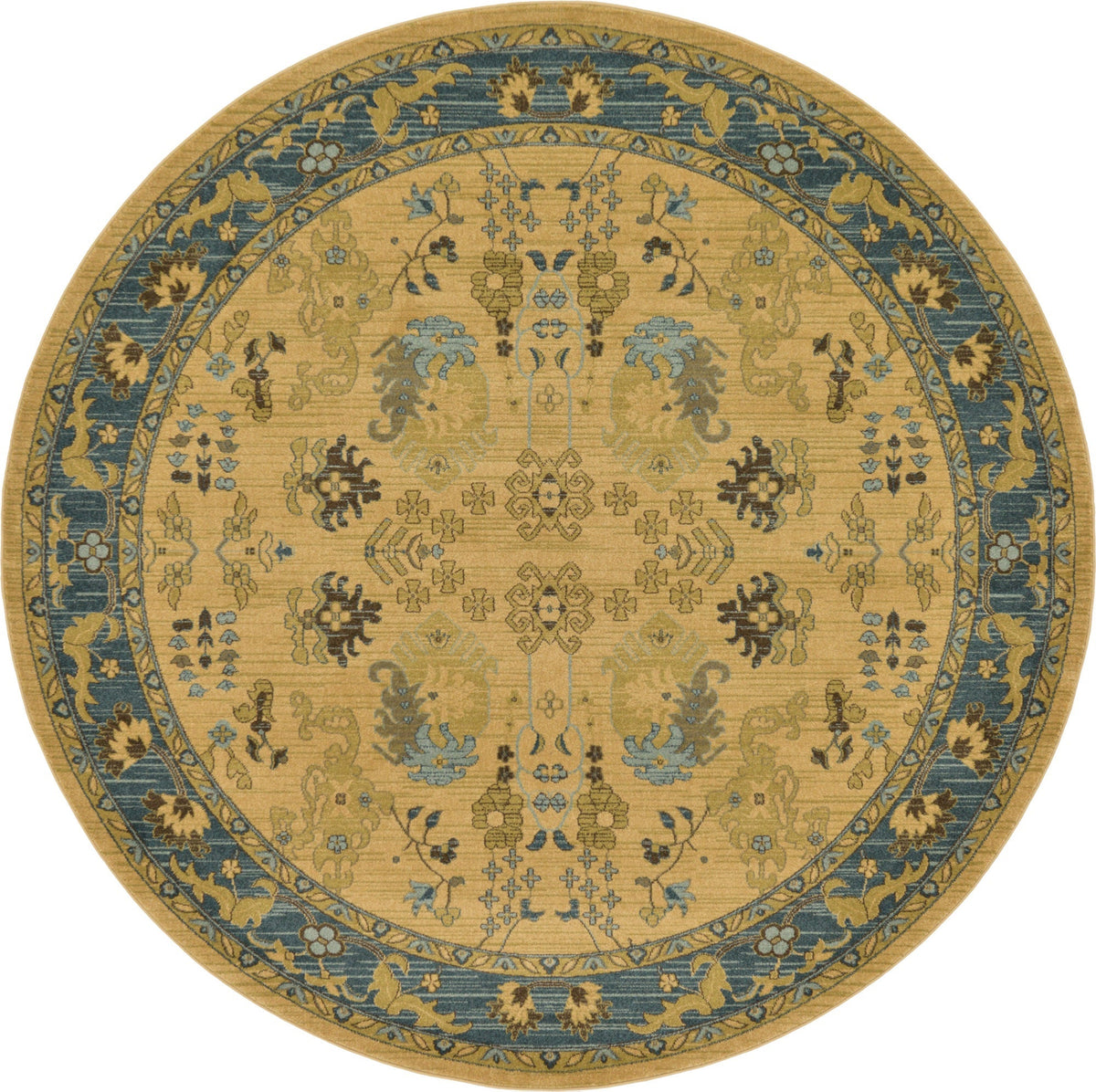 Chelsea Elegance Collection Area Rug -  Fitzrovia Round Tan  lifestyle 5
