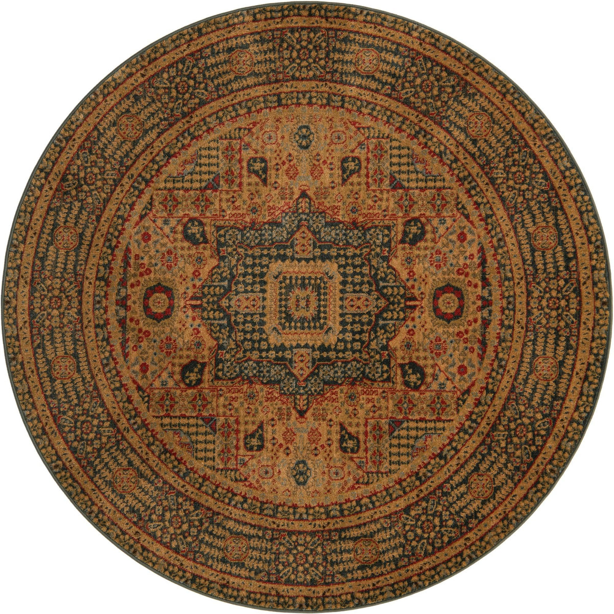 Ottoman Elegance Collection Area Rug - Sultan Round Blue  lifestyle 36